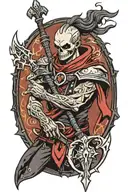 shadowheart from baldursgate 3 holding the night spear tattoo design idea