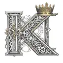 roman numeral 5 V with a crown hanging tattoo design idea