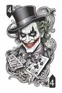 444 playing card joker card tattoo design idea