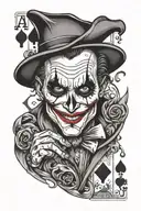 444 playing card joker card tattoo design idea