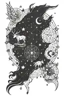 Animal constellation map tattoo design idea