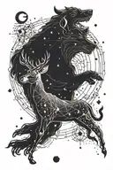 Animal constellation map tattoo design idea