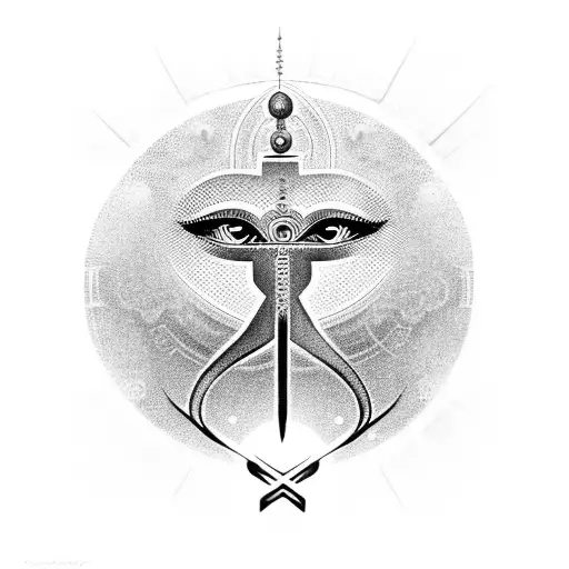 Ankh Symbol with eye of horus tattoo design idea