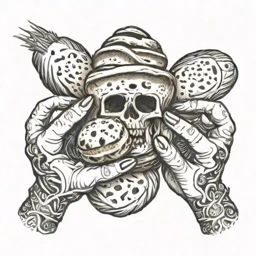 bread with hands holding tattoo design idea
