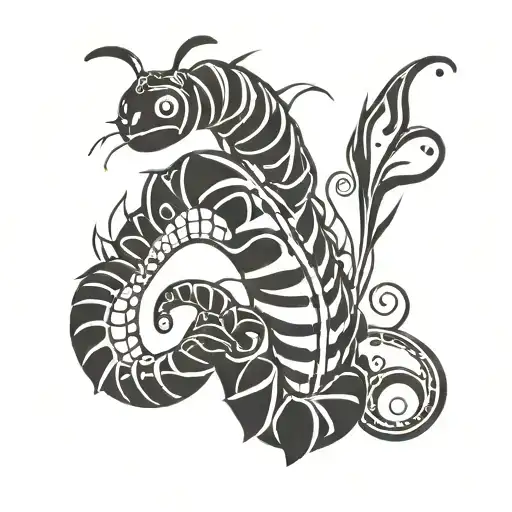 caterpillar tattoo design idea