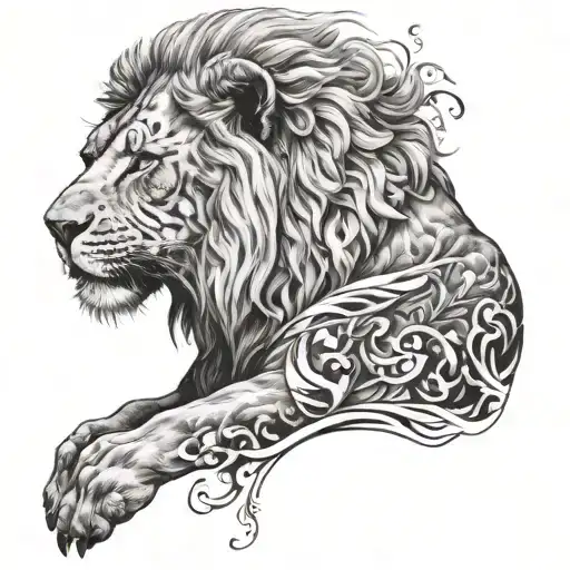Leo who achieved his goal tattoo design idea
