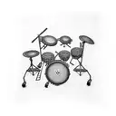 A drum set with trading charts as the drumheads tattoo design idea