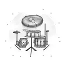 A drum set with trading charts as the drumheads tattoo design idea