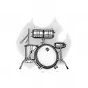 A drum set with trading charts as the drumheads tattoo design idea
