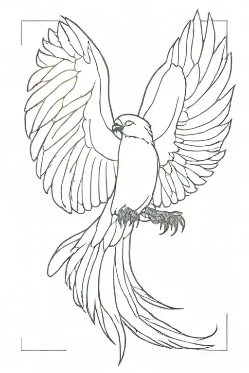 Macaw wings spread wide tattoo design idea