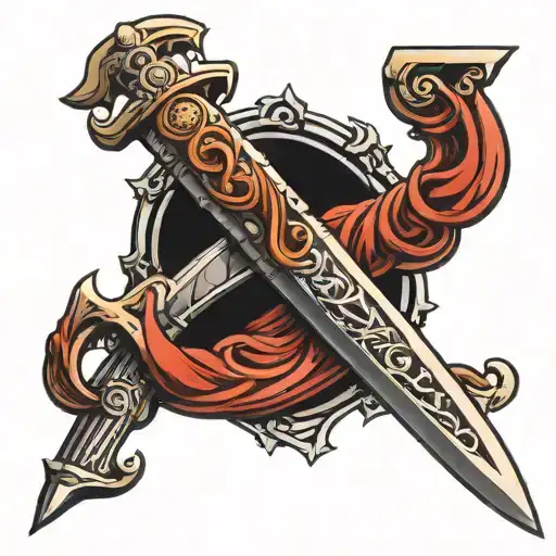 Roman sword tattoo design idea