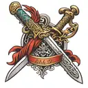 Roman sword tattoo design idea