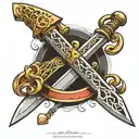 Roman sword tattoo design idea