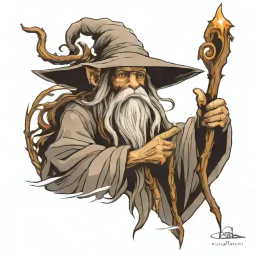 Monkey wizard, Gandalf, lord of the rings tattoo design idea