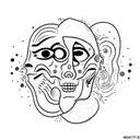 ROSTO FELIZ E TRISTE tattoo design idea