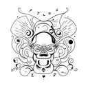 ROSTO FELIZ E TRISTE tattoo design idea