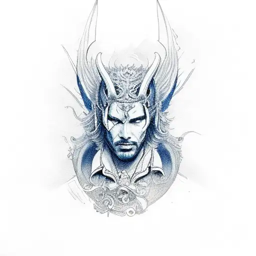 lucifer's favorite color, blue tattoo design idea