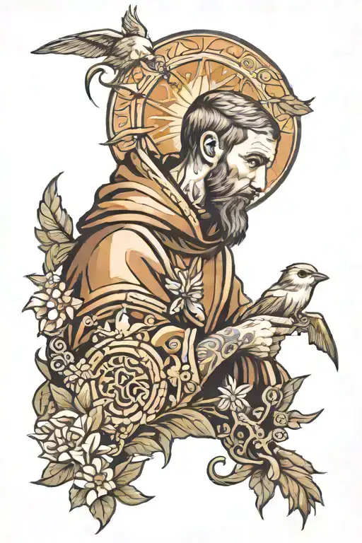 Saint Francis of Assisi tattoo design idea