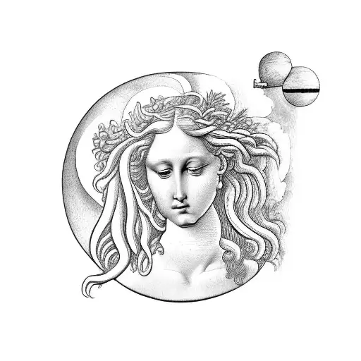 boticelli's birth of venus as a man tattoo design idea