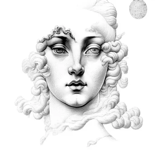 boticelli's venus as a man tattoo design idea