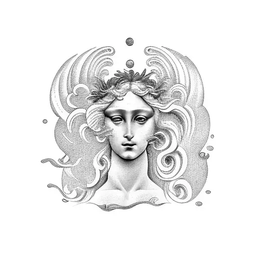 boticelli's birth of venus as a man tattoo design idea