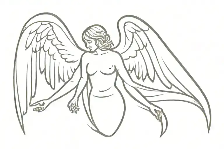 biblical accurate angel tattoo design idea