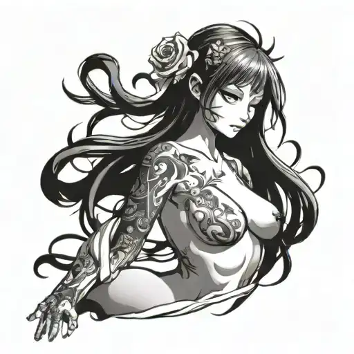 nude girl tattoo for left arm  tattoo design idea