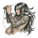 nude indian  girl tattoo for left arm  tattoo design idea