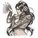 nude indian  girl tattoo for left arm  tattoo design idea