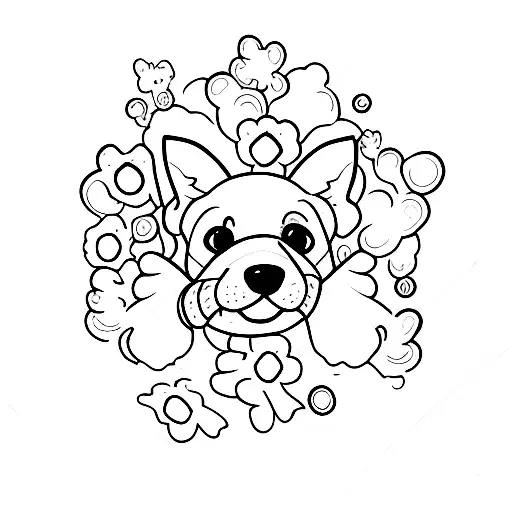 puppy ears surrounded by "semi colon" tattoo design idea