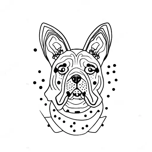 dog ears surrounded by semi colon tattoo design idea