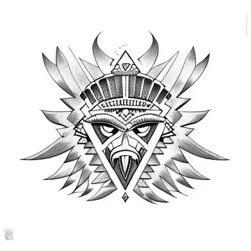 aztec cartoon eagle color tattoo tattoo design idea