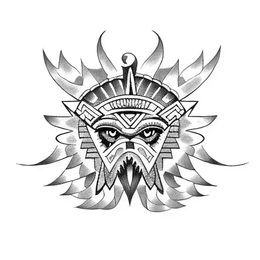 aztec cartoon eagle color tattoo tattoo design idea