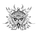 aztec cartoon eagle color tattoo tattoo design idea