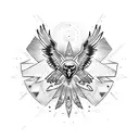 aztec cartoon eagle color tattoo tattoo design idea