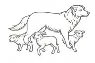 border collie herding sheep tattoo design idea