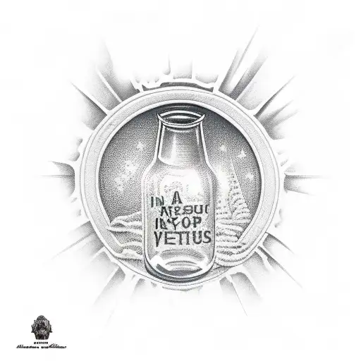 message in a bottle  tattoo design idea