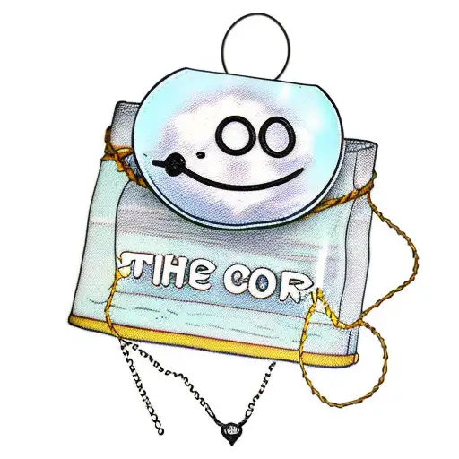 message in a bottle with twine tied at the top and a smiley face charm hanging from the twine tattoo design idea