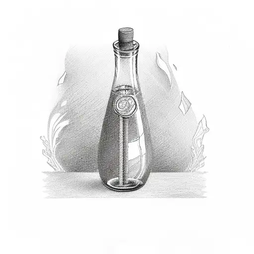 message in a bottle  tattoo design idea