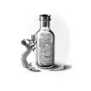 message in a bottle  tattoo design idea