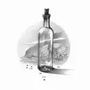 message in a bottle  tattoo design idea