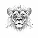 lion face with fire background  tattoo design idea