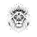lion face with fire background  tattoo design idea