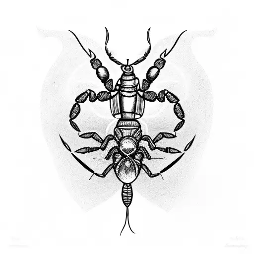 Tattoo of scorpion with claws as bow and stinger as arrow tattoo design idea