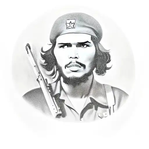 Che Guevara portrait tattoo design idea