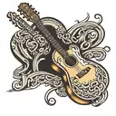 guitar waylon jennings symbol intertwined tattoo design idea