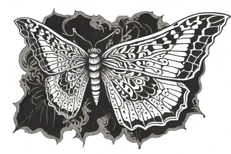 bathomet moth wing tattoo design idea