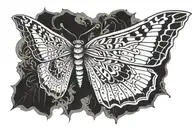 bathomet moth wing tattoo design idea