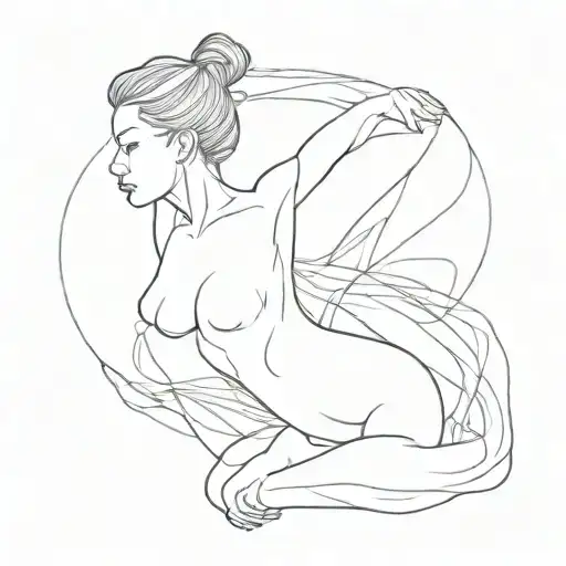 numerical nu woman body tattoo design idea