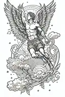 icarus falling from sky tattoo design idea